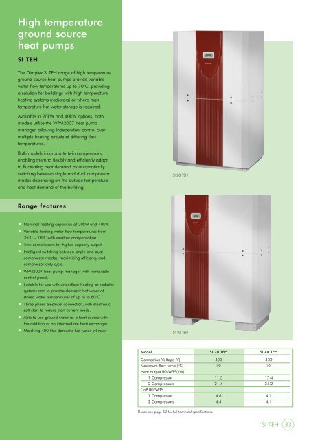 Dimplex heat pumps - WF Senate