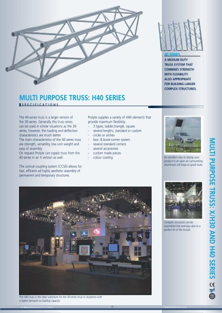 MULTI PURPOSE TRUSS: X/H30 AND H40 SERIES