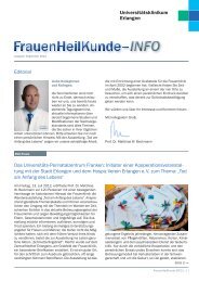 Editorial Das UniversitÃ¤ts-Perinatalzentrum Franken ... - Frauenklinik