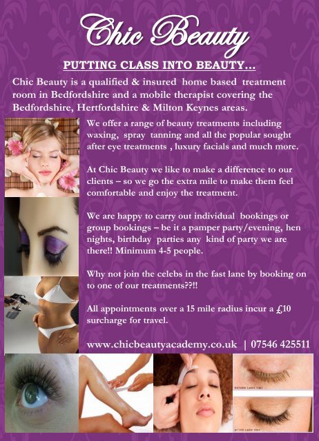 Chic Beauty Academy - Price List - Hairdressers And Salons