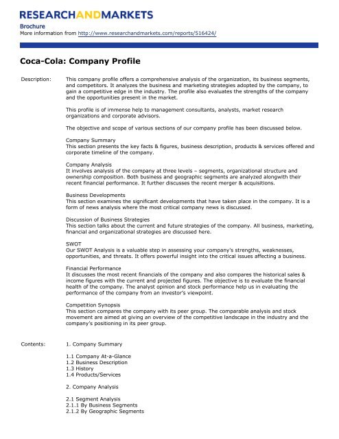 financial statement analysis of coca cola company