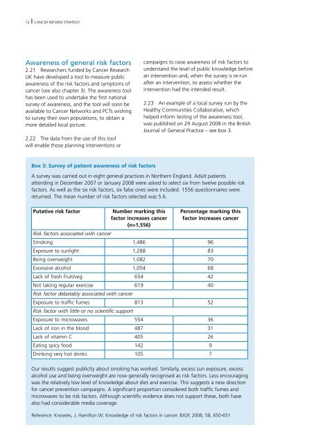 Cancer Reform Strategy - First Annual Report - Merseyside ...