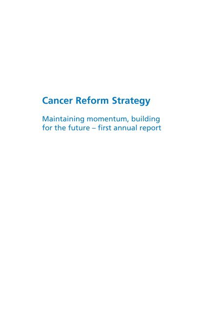 Cancer Reform Strategy - First Annual Report - Merseyside ...