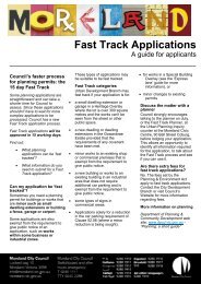 Fast Track Applications - Moreland City Council