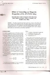 Effect of annealing on the magnetic properties of Fe-47.5% Ni alloy.