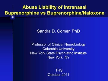 Abuse Liability of Intranasal Buprenorphine vs ... - THS 10