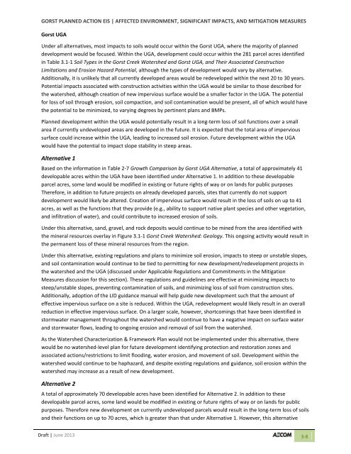 Volume 2: Draft Gorst Planned Action Environmental Impact Statement