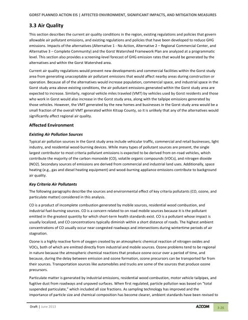 Volume 2: Draft Gorst Planned Action Environmental Impact Statement