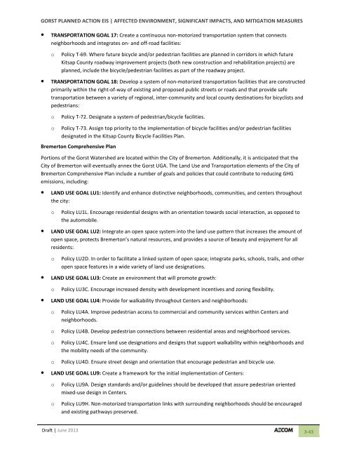 Volume 2: Draft Gorst Planned Action Environmental Impact Statement