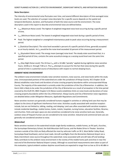 Volume 2: Draft Gorst Planned Action Environmental Impact Statement