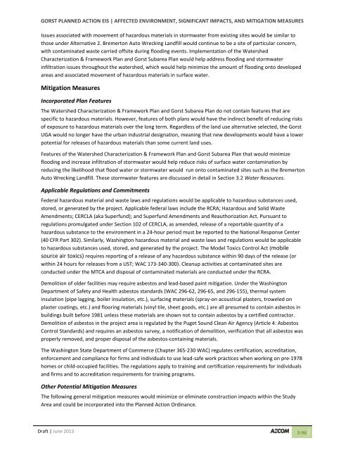 Volume 2: Draft Gorst Planned Action Environmental Impact Statement