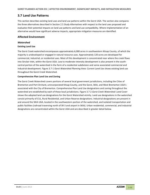 Volume 2: Draft Gorst Planned Action Environmental Impact Statement