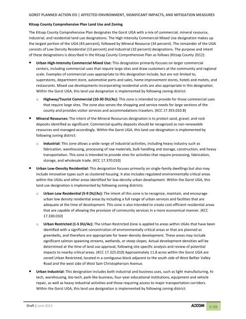 Volume 2: Draft Gorst Planned Action Environmental Impact Statement