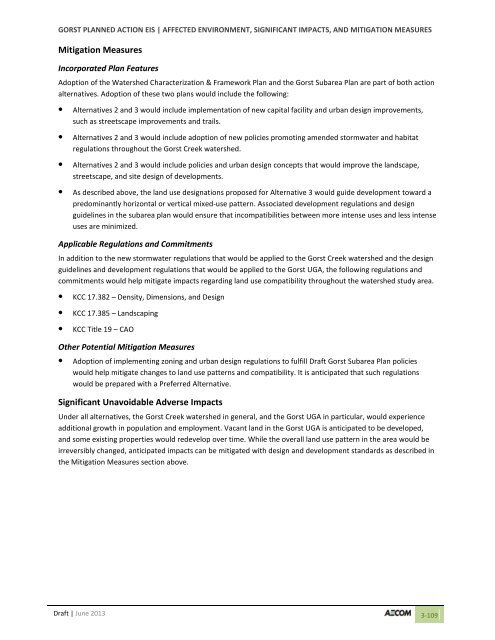 Volume 2: Draft Gorst Planned Action Environmental Impact Statement