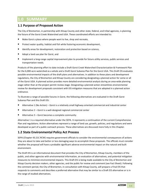 Volume 2: Draft Gorst Planned Action Environmental Impact Statement
