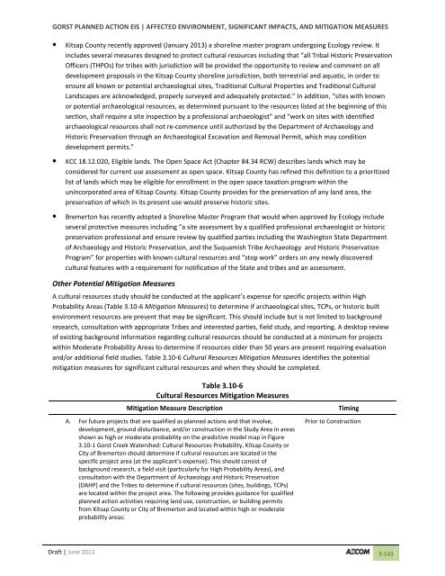 Volume 2: Draft Gorst Planned Action Environmental Impact Statement