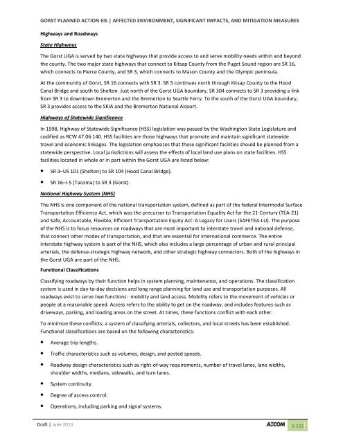 Volume 2: Draft Gorst Planned Action Environmental Impact Statement