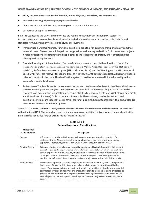 Volume 2: Draft Gorst Planned Action Environmental Impact Statement