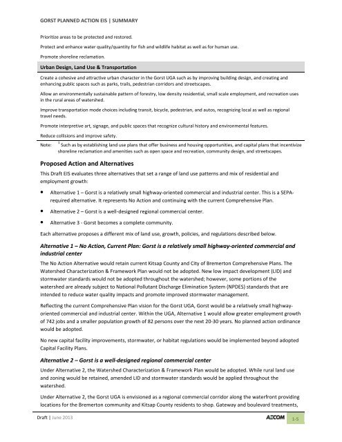 Volume 2: Draft Gorst Planned Action Environmental Impact Statement