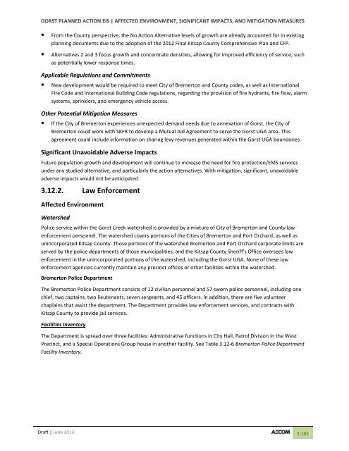 Volume 2: Draft Gorst Planned Action Environmental Impact Statement