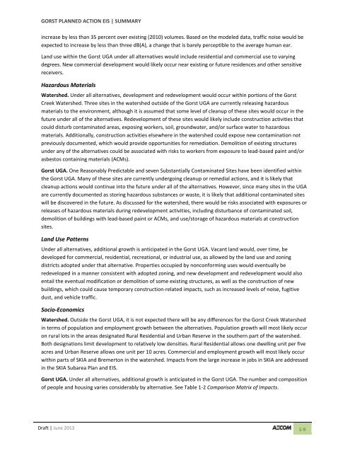 Volume 2: Draft Gorst Planned Action Environmental Impact Statement