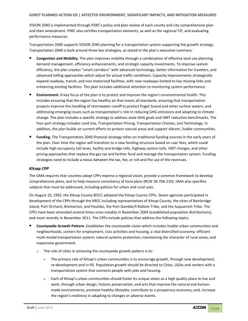 Volume 2: Draft Gorst Planned Action Environmental Impact Statement