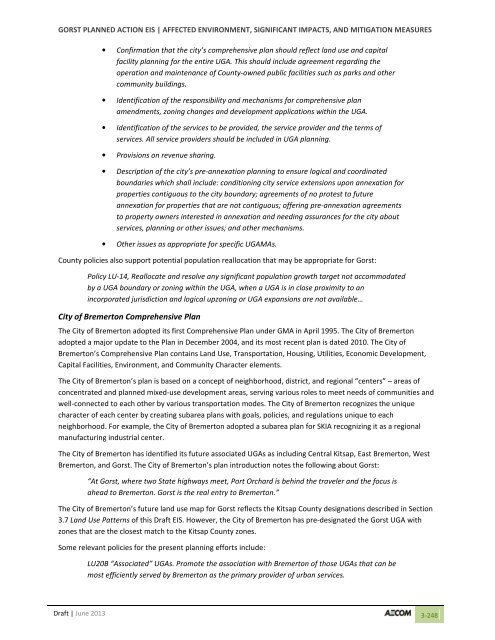 Volume 2: Draft Gorst Planned Action Environmental Impact Statement