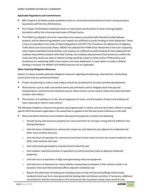 Volume 2: Draft Gorst Planned Action Environmental Impact Statement