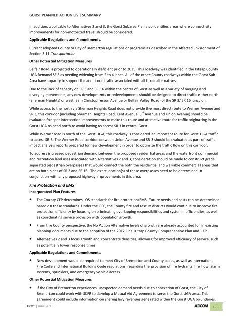 Volume 2: Draft Gorst Planned Action Environmental Impact Statement