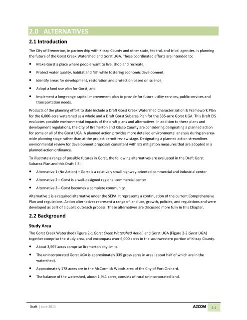 Volume 2: Draft Gorst Planned Action Environmental Impact Statement