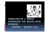 Organisation and Memory Strategies for Adults - Dyslexia ...