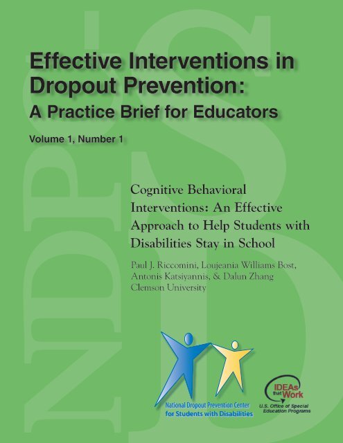 Cognitive behavioral interventions - National Dropout Prevention ...
