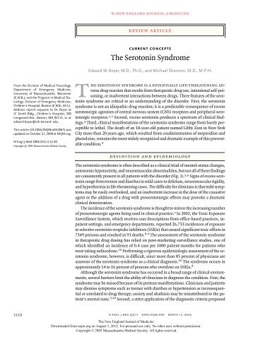 The Serotonin Syndrome