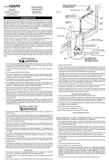 10E-CIA-SFS 10S-CIA-SFS - King Pumps