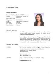 Curriculum Vitae - YÄ±ldÄ±rÄ±m BeyazÄ±t Ãniversitesi