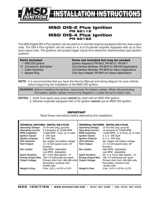 Msd 6al Spark Plug Gap Chart