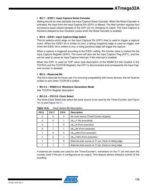 ATmega32A Datasheet - Sunrom Technologies