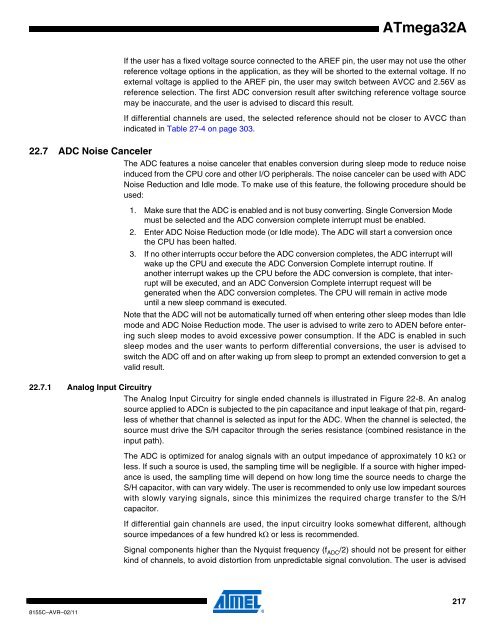 ATmega32A Datasheet - Sunrom Technologies