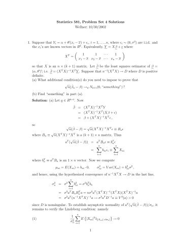 Problem Set 4 Solutions(.pdf) - Statistics