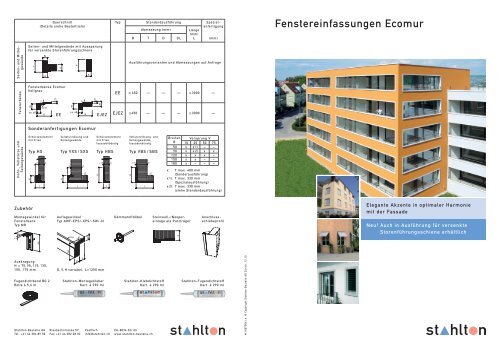 Fenstereinfassungen Ecomur - Stahlton Bauteile