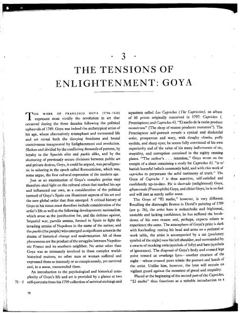 Ch. 3, The Tensions of Enlightenment: Goya, pp. 78 - Mission 17