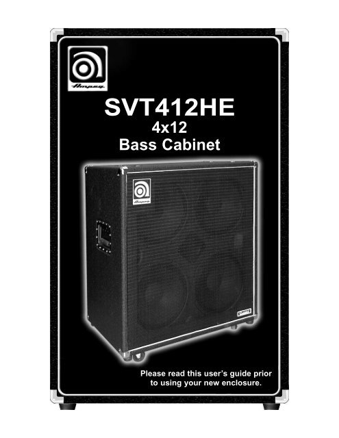 Svt412he 4x12 Bass Cabinet Ampeg