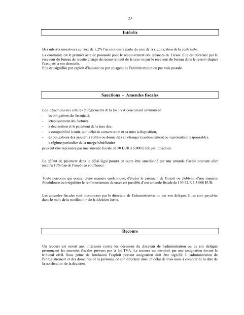 tva - Administration de l'Enregistrement et des Domaines