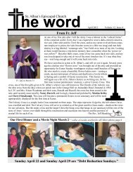 Sunday April 22 and Sunday April 29 are - St. Alban's Episcopal ...