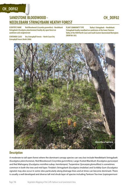 VOLUME 2: Vegetation Community Profiles - Coffs Harbour City ...