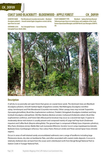 VOLUME 2: Vegetation Community Profiles - Coffs Harbour City ...