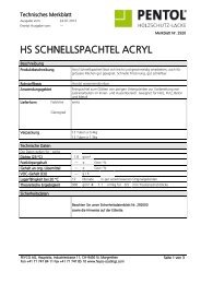 HS SCHNELLSPACHTEL ACRYL WEISS 2920 deutsch - PENTOL