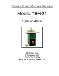 Castle Pocket Cutter Model TSM-21 Diagnostic Manual - Castle Inc.