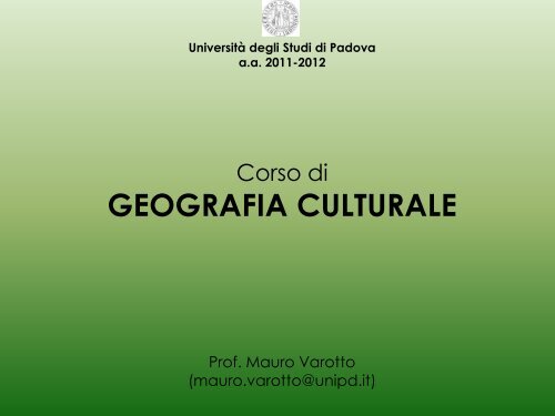 LUOGHI - Lettere e Filosofia - UniversitÃ degli Studi di Padova