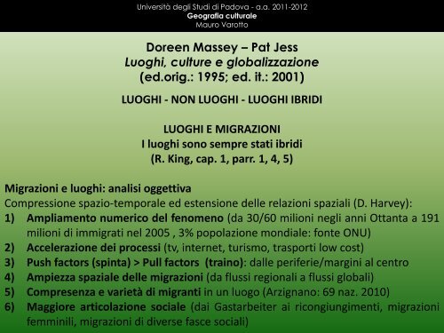 LUOGHI - Lettere e Filosofia - UniversitÃ  degli Studi di Padova